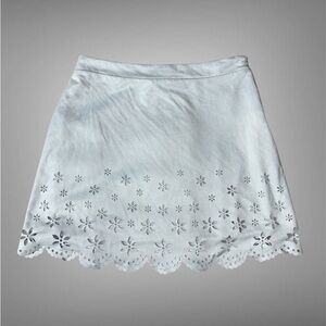 Forever 21 blue suede Floral Mini Skirt